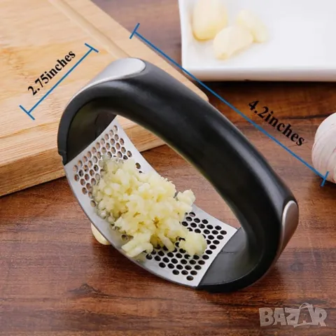 Ръчна преса за чесън от неръждаема стомана , снимка 2 - Аксесоари за кухня - 48733660