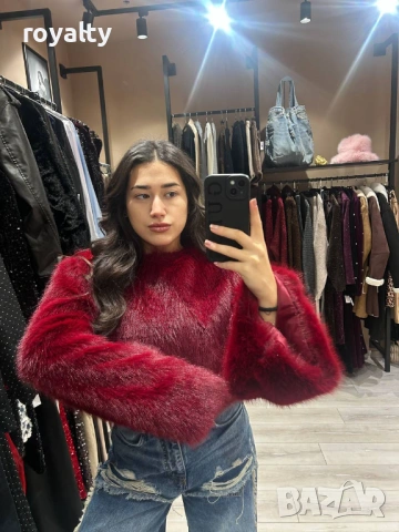 Червена Дамска Блуза , снимка 2 - Блузи с дълъг ръкав и пуловери - 53302360