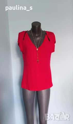 Четири различни броя / Блуза от трико с къс ръкав , снимка 10 - Корсети, бюстиета, топове - 50973495