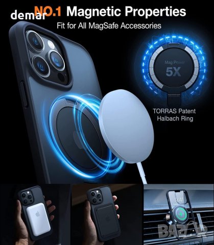 Tech MD калъф за iPhone 15 Pro Max, стойка с пръстен, 6,7" черен, снимка 3 - Калъфи, кейсове - 43145323