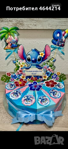 Картонена торта Стич, снимка 2 - Други - 52852331