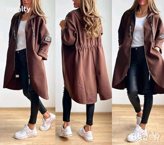 Спортно елегантно кафяво палто