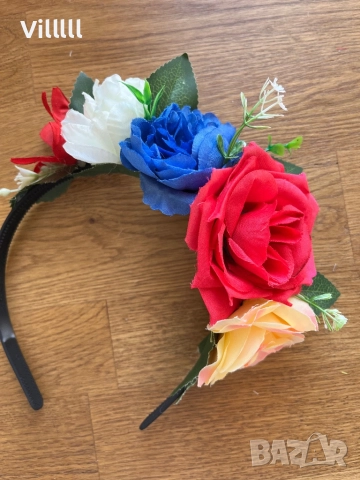 Диадема за коса с цветя за народна носия , снимка 5 - Аксесоари за коса - 51874195