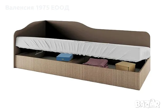 Легло с механизъм Сити 2004 дъб артисан или комбинация мока и лате, снимка 5 - Спални и легла - 47352699