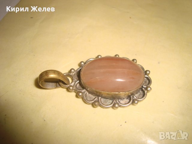 БРОНЗОВ СТАРИНЕН РЕТРО АРТ ПЕНДАНТ с ИВИЧЕСТ ШЛИФОВАН НЕФРИТ АРТ ДЕКО СТИЛ 21084, снимка 8 - Антикварни и старинни предмети - 32659653