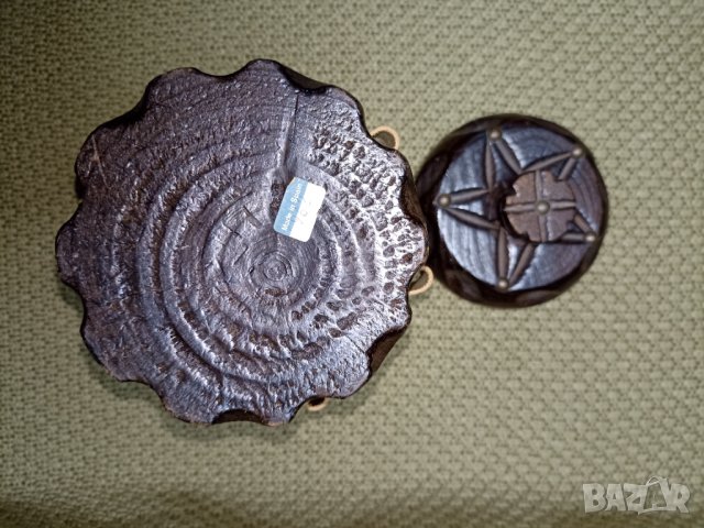 Винтидж дървен буркан с кожен маншет, снимка 5 - Антикварни и старинни предмети - 43633623