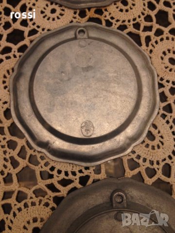Старинни немски чинии за стена от калай и рисуван порцелан/2, снимка 8 - Декорация за дома - 43201468