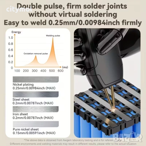 Апарат за точково заваряване, запояване на батерии, 1,8" LCD дисплей, 11 режима, 810А, снимка 3 - Поялници и запояване - 53598519