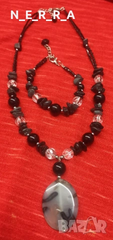 Комплект колие и гривна естествени камъни