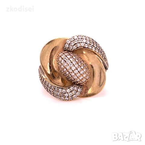 Златен дамски пръстен 4,43гр. размер:55 14кр. проба:585 модел:33779-2