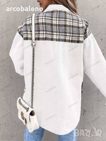 Дамско дънково яке-риза с дълъг ръкав с копчета, 6цвята , снимка 5 - Якета - 39240402