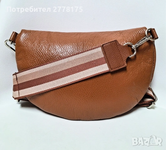Голяма чанта за кръст от естествена кожа , снимка 4 - Чанти - 53262779