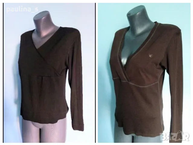  Два броя / Памучна и рипсена блуза с прекръстосано деколте / голям размер 