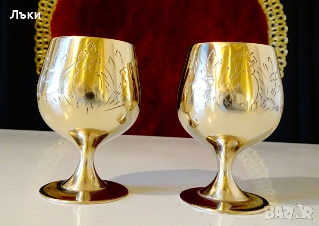 Английски бронзови чаши,барок,маркирани. , снимка 6 - Антикварни и старинни предмети - 43849770