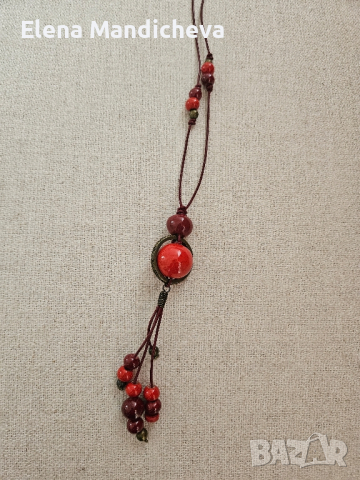 Дамско колие, бижу, медальон Мънисто
Ръчно изработено, снимка 3 - Колиета, медальони, синджири - 44841791