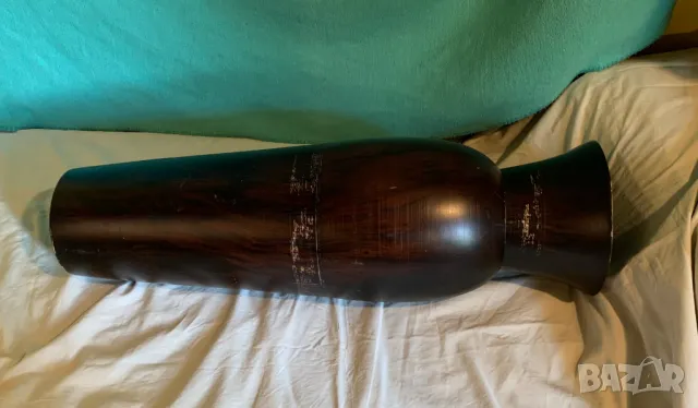 Дървена голяма ваза висока 80 см. Отвор 20 см., снимка 4 - Вази - 47346692