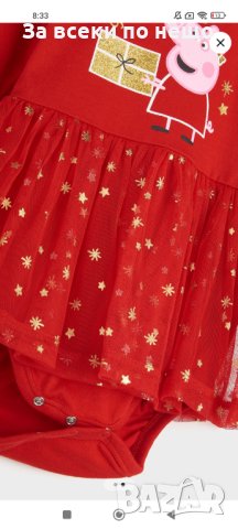 Коледна рокля боди Peppa pig размер 98, снимка 2 - Бодита за бебе - 43374592