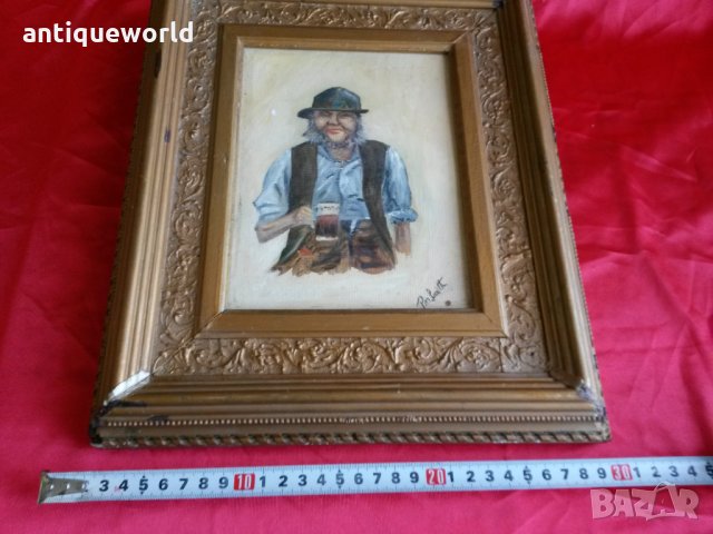 Стара Авторска Английска Картина Подписана, снимка 5 - Антикварни и старинни предмети - 27284935