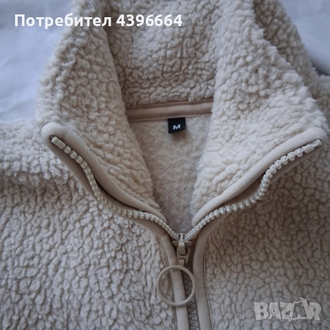 дамско горнище от мъхеста материя с цип., снимка 2 - Блузи с дълъг ръкав и пуловери - 51491102