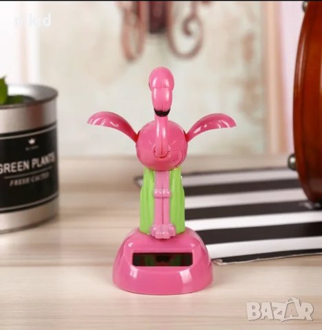 Фламинго Соларна танцуваща играчка фигурка украса торта сувенир автомобил кола