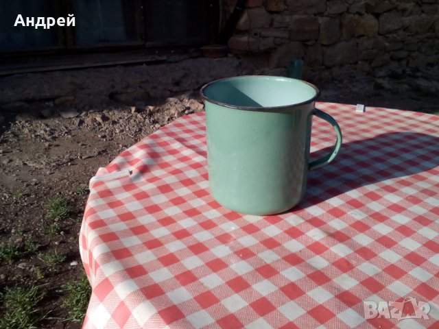 Старо емайлирано канче,чаша #7, снимка 3 - Антикварни и старинни предмети - 29058032