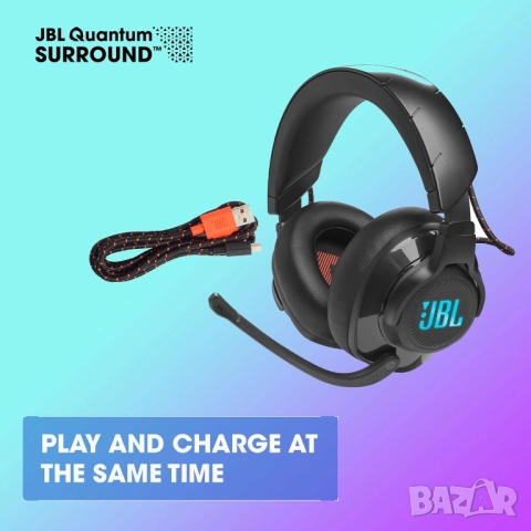 JBL Геймърски Безжични Слушалки Quantum 350 Wireless 2.4GHz, QuantumSOUND, Микрофон Noise Cancelling, снимка 5 - Слушалки и портативни колонки - 52816863