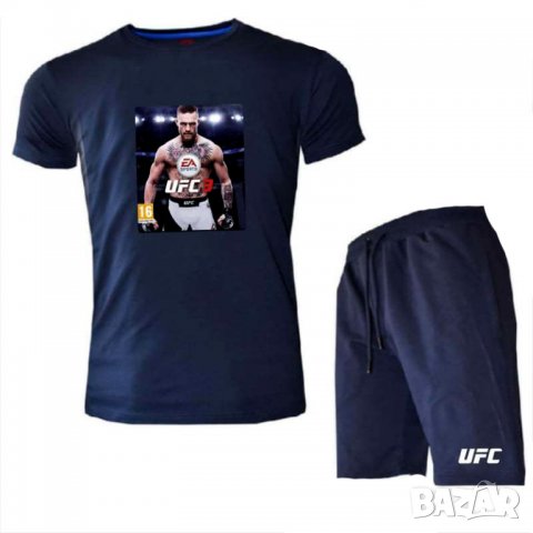 Летен спортен екип UFC CONOR MCGREGOR, черен, памук и ликра, снимка 2 - Спортни дрехи, екипи - 29411129