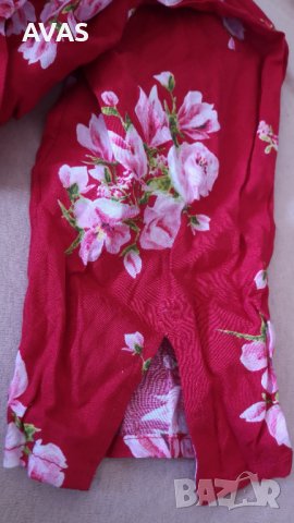 Нова червена рокля на цветя L-XL 44  размер, снимка 5 - Рокли - 36762487