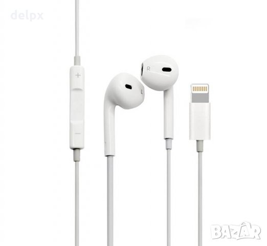 Слушалки тапи с микрофон за IPHONE X и кабел LIGHTNING BLUETHOOTH, снимка 1