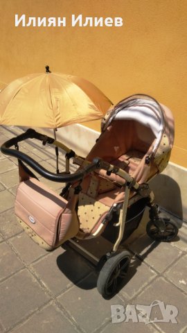 Комбинирана детска количка Sojan 2 в 1 Poland Avansis бежова, снимка 7 - Детски колички - 29004241