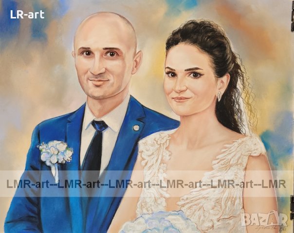 ПОРТРЕТИ с пастел и маслени бои, ръчно рисувани, снимка 6 - Картини - 39414431