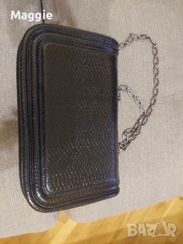 Черна кожена чанта ZARA, снимка 5 - Чанти - 48177460