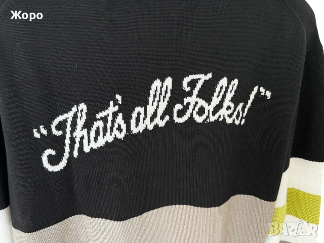 РЯДЪК Iceberg Looney Tunes Daffy Duck Пуловер – Размер M – Нов с Етикети, снимка 11 - Пуловери - 53601939