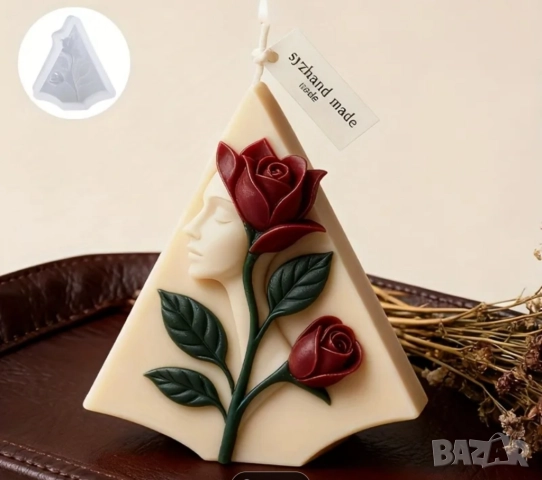 Молд за 8 март жена с роза два вида , снимка 12 - Форми - 52875827