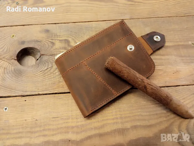 Ръчно изработен мъжки кожен портфейл 