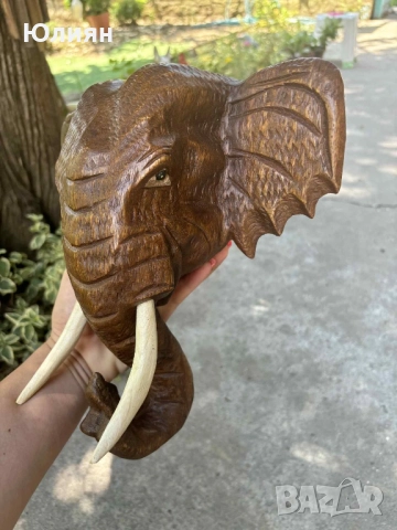 Слонска глава от тиково дърво , снимка 7 - Декорация за дома - 51580967
