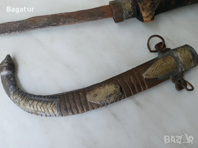 Османски кован нож,кумая,с кания, снимка 4 - Антикварни и старинни предмети - 51008091