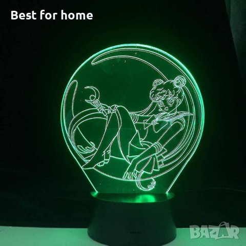 3D лампа с дистанционно Sailor Moon, снимка 4 - Други - 43473695