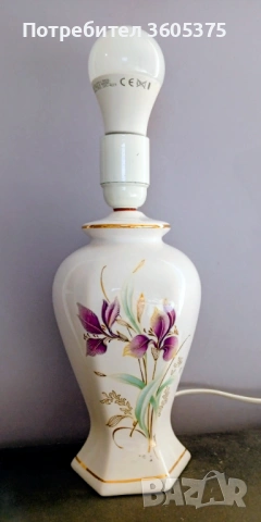 Работеща настолна лампа с порцеланов корпус, снимка 7 - Настолни лампи - 53451580