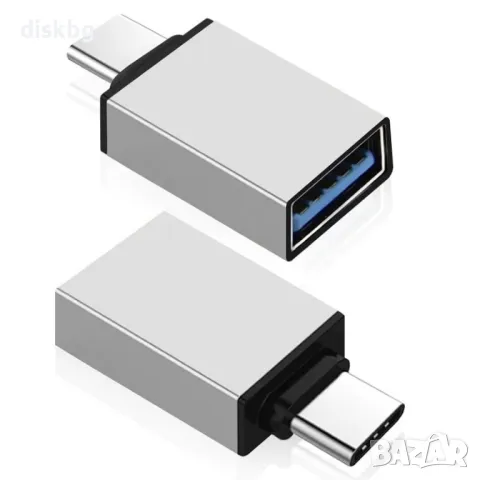 Нов USB преход OTG за Type C - метален в опаковка, снимка 1 - USB кабели - 22210193