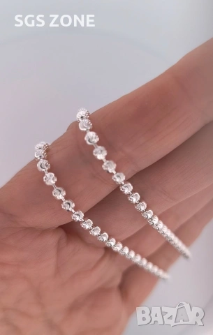 Сребърна верижка от Италия с родиево покритие, снимка 3 - Колиета, медальони, синджири - 53109189