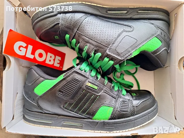Сникърси GLOBE Sabre GBSABR  Black/Moto Green 10768, снимка 4 - Маратонки - 49776876
