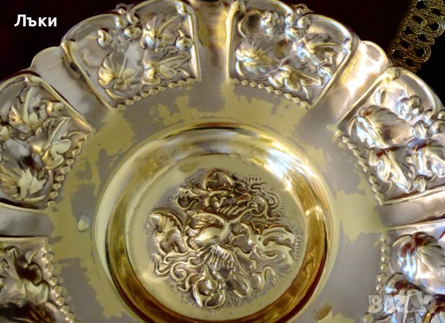  Бронзова фруктиера,салатиера Феникс,барок. , снимка 6 - Антикварни и старинни предмети - 39182824