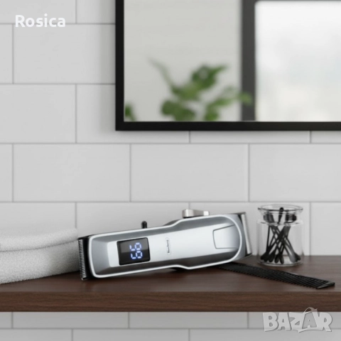 Безжична машинка за подстригване Rosberg R51810Q, 5W, DC 3.7V 1200mAh, USB зареждане, снимка 3 - Машинки за подстригване - 52150559