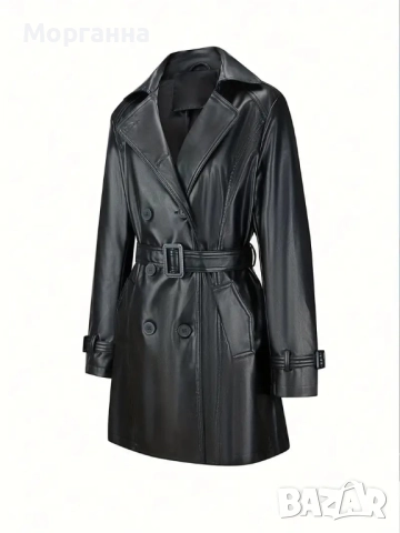 Дамско черно кожено яке. Размер L. 40/42 Ново. Марково.