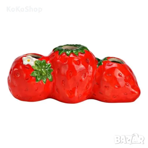 Ваза Три ягоди 24х10х10 см. декоративна керамична ваза, снимка 2 - Вази - 50425038