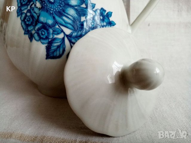 💙 Винтидж чайник сини цветя , снимка 3 - Антикварни и старинни предмети - 39720544