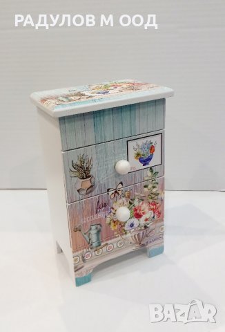 Кутия за бижута с огледало и две чекмеджета "Цветя" /91875/, снимка 3 - Подаръци за жени - 43311185