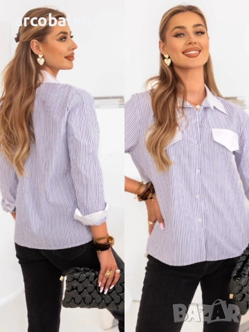 Дамска риза с копчета на райета Jackie, 6цвята , снимка 10 - Ризи - 51794574