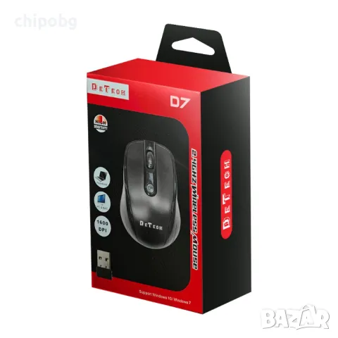 Мишка DeTech D7,Безжична, USB, Различни цветове - 776, снимка 1